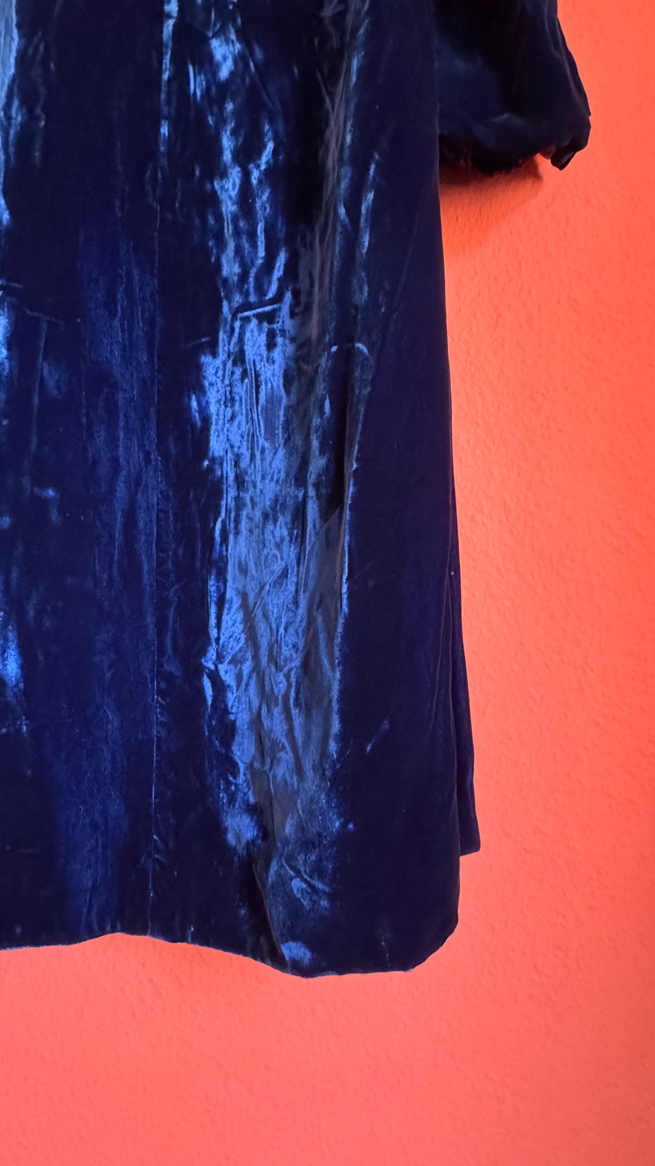 Vintage 1930s Blue Velvet Evening Coat By Kroll’s Of Rochester