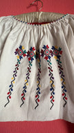 Vintage 1970s Folk Embroidered Cotton Blouse