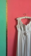 Vintage 1960s Ivory Lace Chiffon Evening Dress