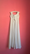 Vintage 1960s Ivory Lace Chiffon Evening Dress
