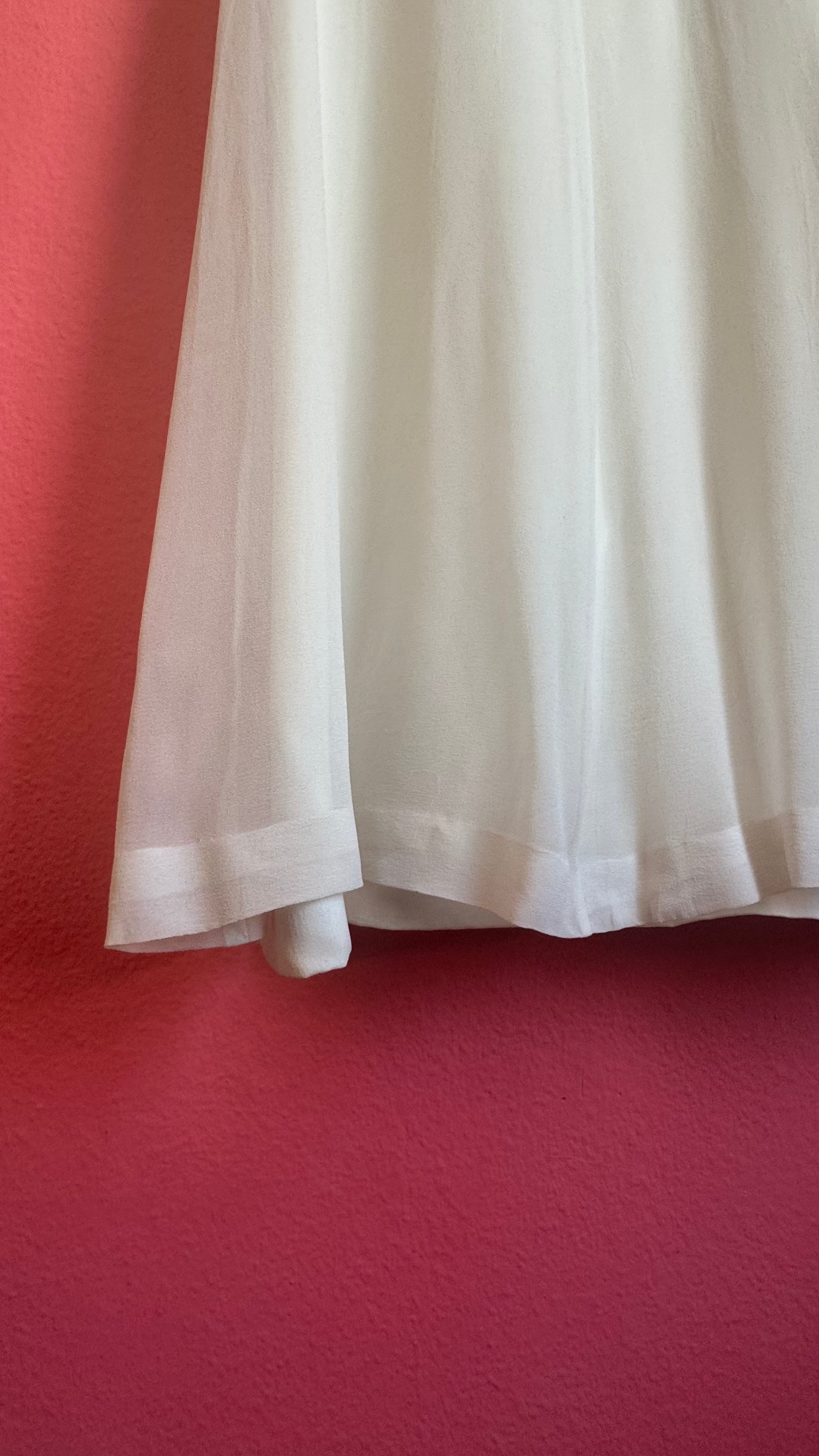 Vintage 1960s Ivory Lace Chiffon Evening Dress