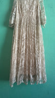 Vintage 1950s Ivory Lace Tea Dress