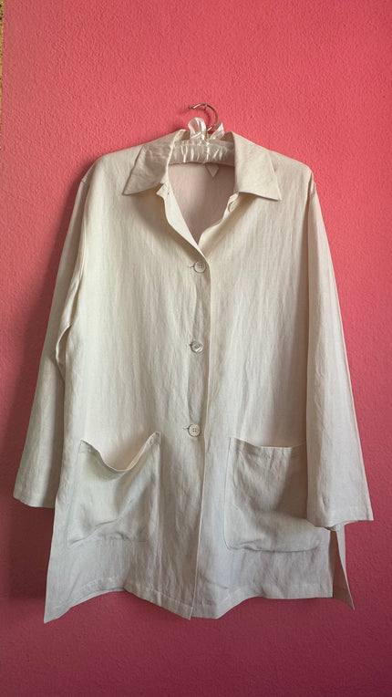 Vintage 1990s Ivory Silk Linen Three-Piece Set By Maska Base