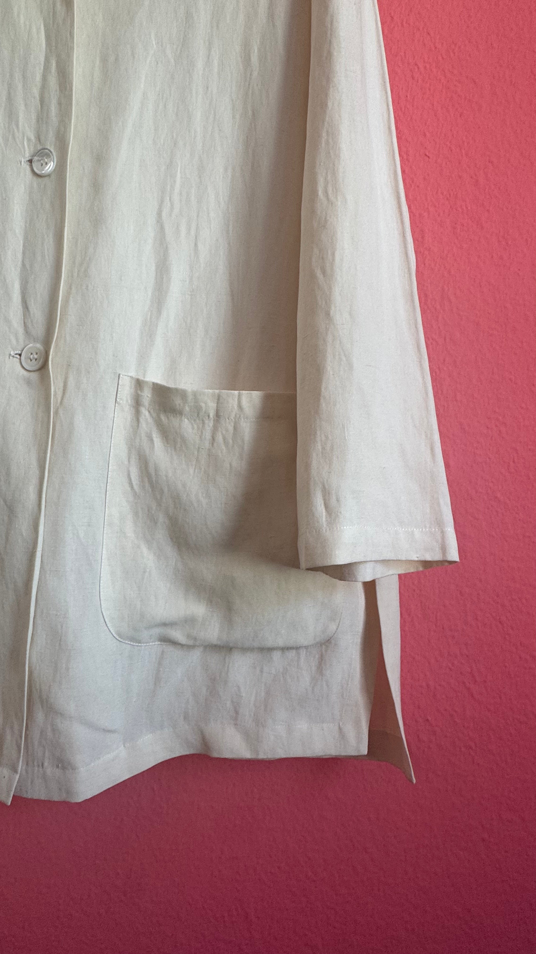 Vintage 1990s Ivory Silk Linen Three-Piece Set By Maska Base
