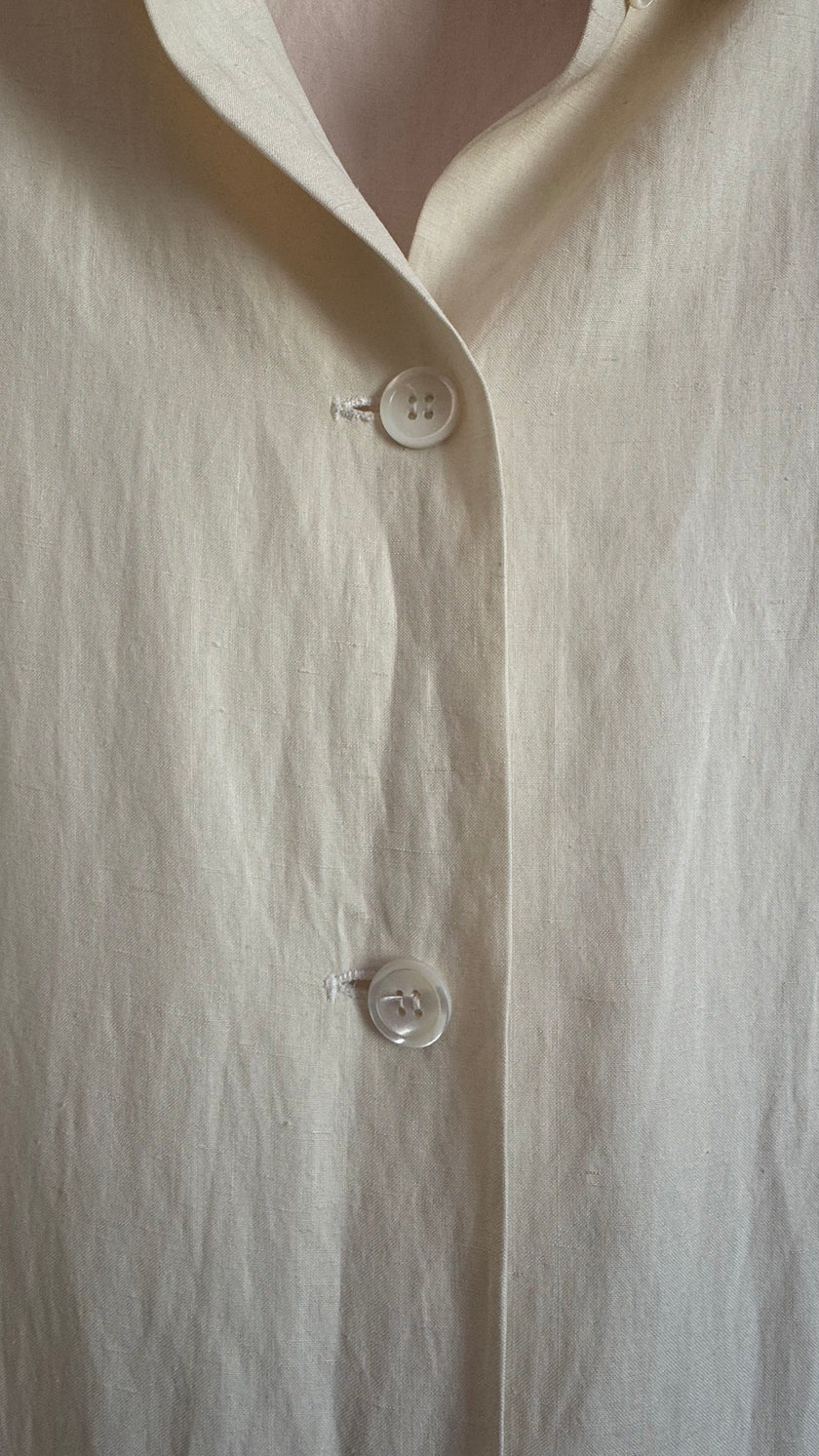 Vintage 1990s Ivory Silk Linen Three-Piece Set By Maska Base