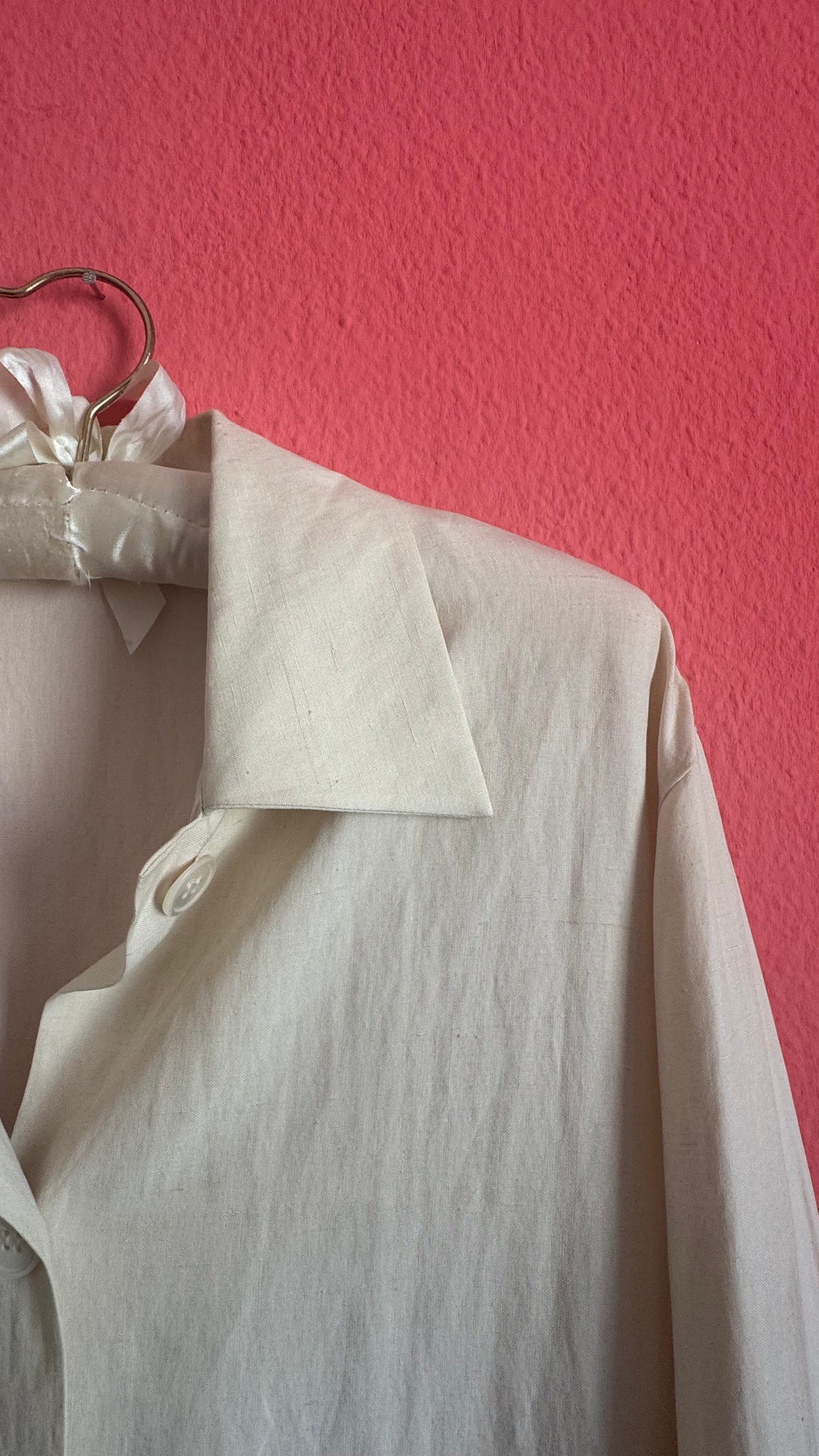 Vintage 1990s Ivory Silk Linen Three-Piece Set By Maska Base