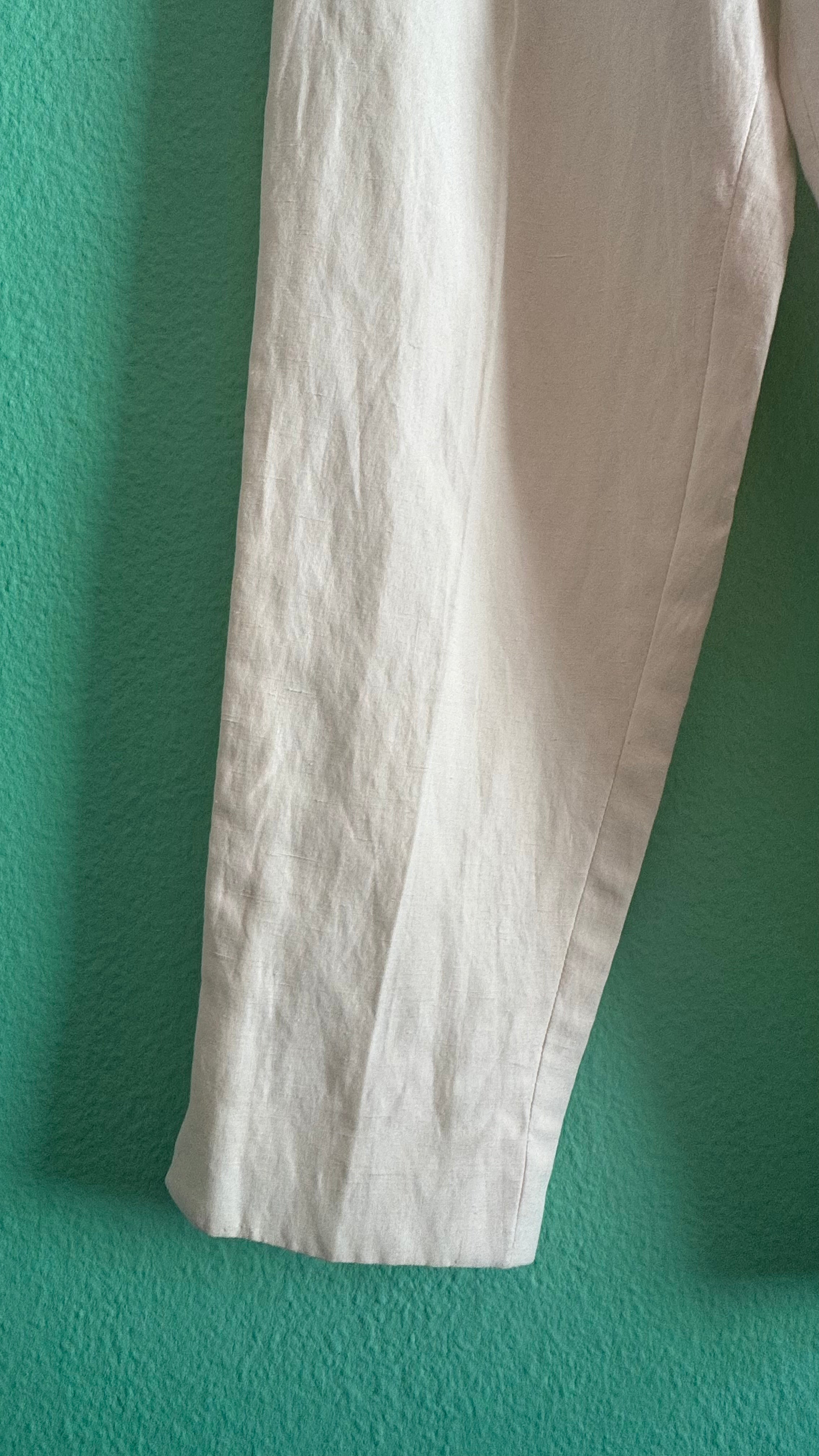 Vintage 1990s Ivory Silk Linen Three-Piece Set By Maska Base
