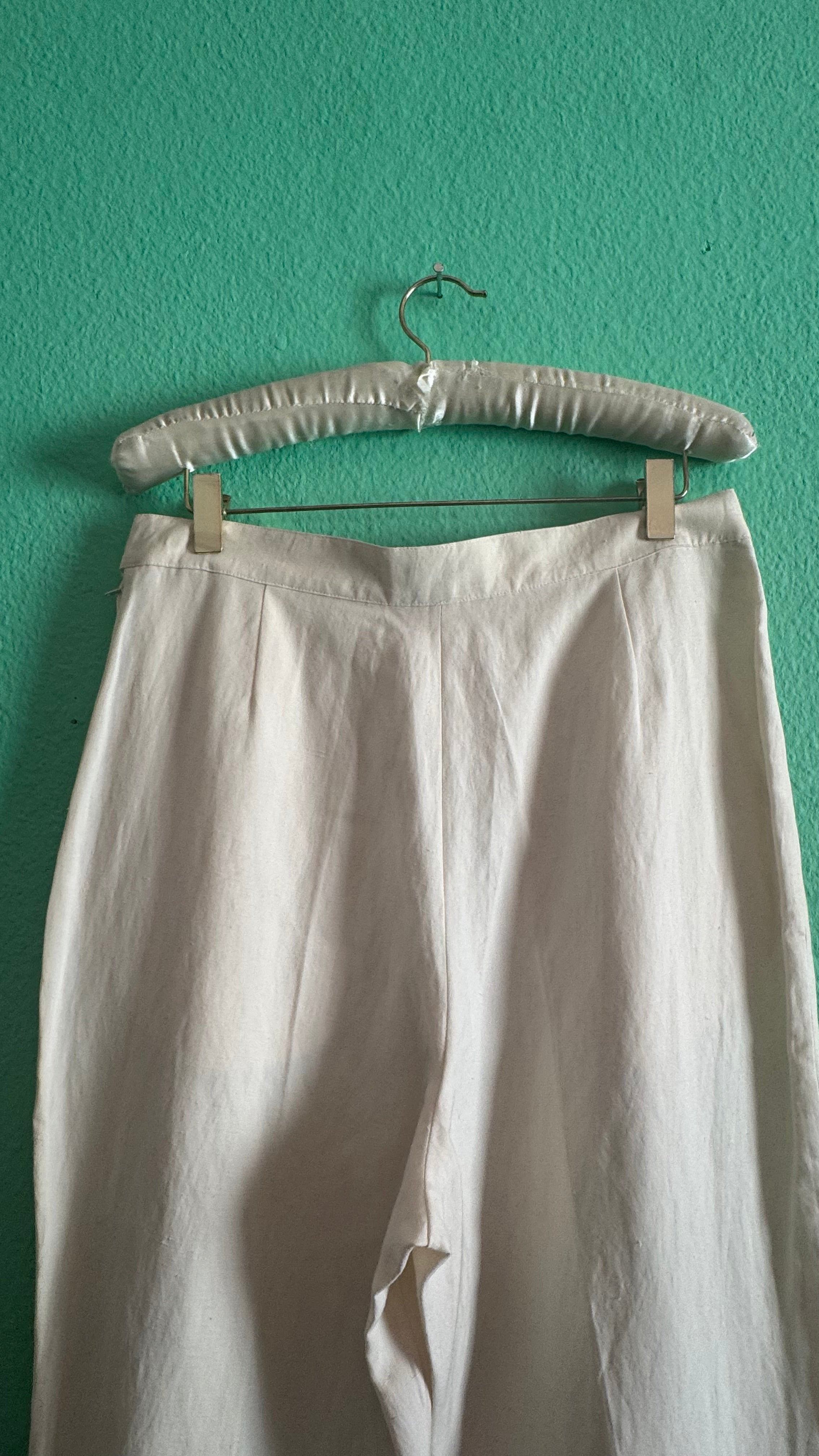 Vintage 1990s Ivory Silk Linen Three-Piece Set By Maska Base