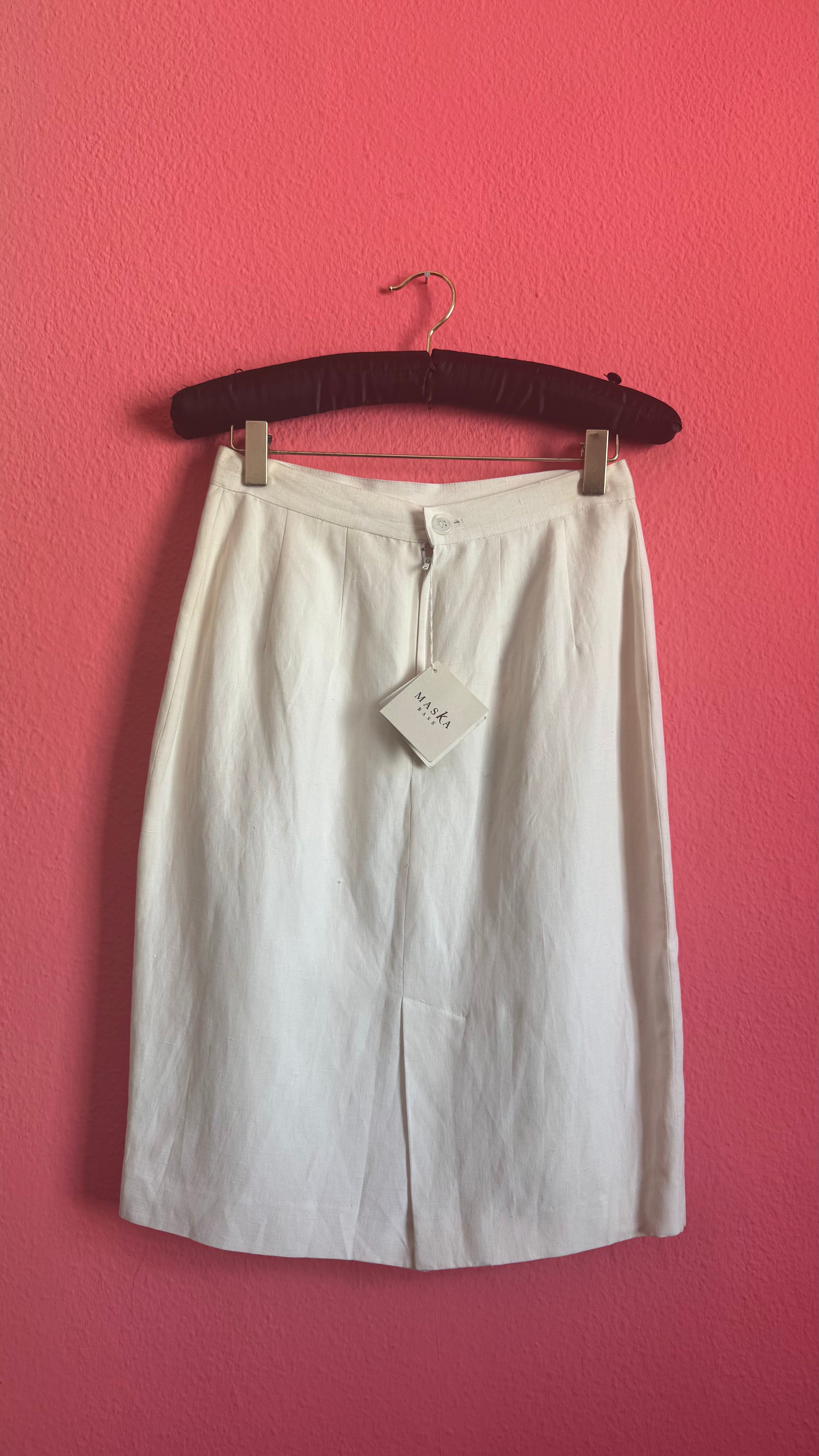 Vintage 1990s Ivory Silk Linen Three-Piece Set By Maska Base