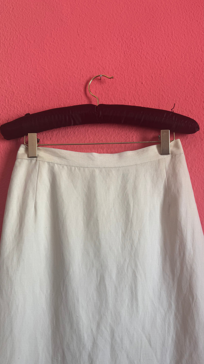 Vintage 1990s Ivory Silk Linen Three-Piece Set By Maska Base