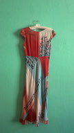 Vintage 2000s Maje Paris Graphic Silk-Blend Midi Dress