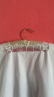 Vintage 1970s White Embroidered Folk Blouse