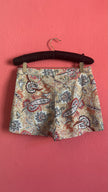 Vintage 1990s Paisley Print High-Waisted Shorts