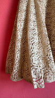Vintage Estimated 1950s Cream Lace Party Dress With Satin Bow
