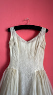 Vintage Emma Domb 1950s Ivory Lace Tulle Party Dress