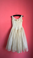 Vintage Emma Domb 1950s Ivory Lace Tulle Party Dress