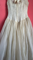 Vintage Emma Domb 1950s Ivory Lace Tulle Party Dress