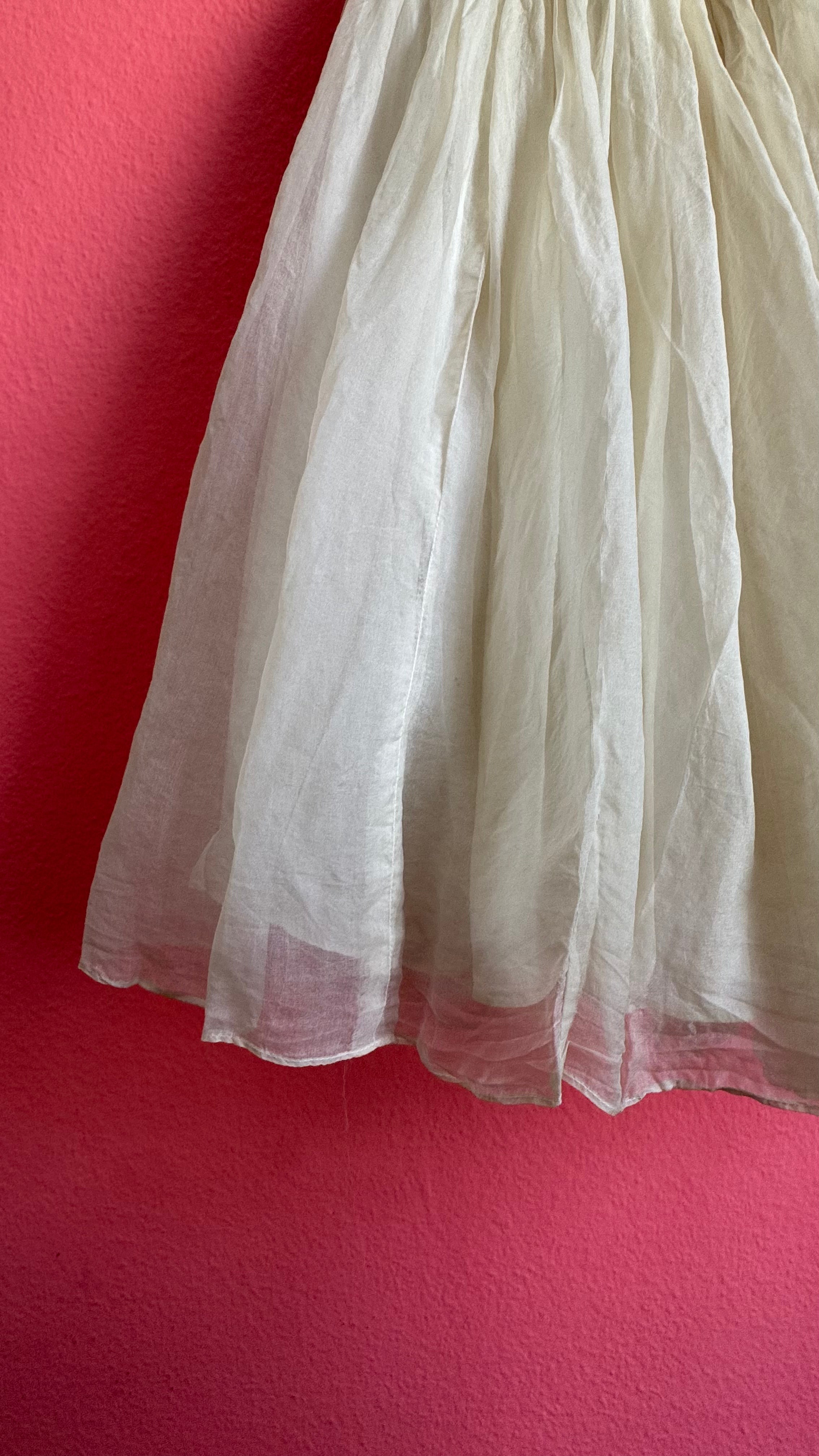 Vintage Emma Domb 1950s Ivory Lace Tulle Party Dress