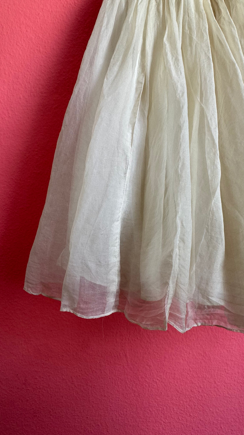 Vintage Emma Domb 1950s Ivory Lace Tulle Party Dress