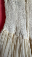 Vintage Emma Domb 1950s Ivory Lace Tulle Party Dress