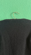 Vintage 1980s Black Cropped Knit Sweater With Floral Embroidery