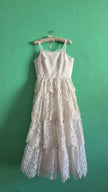 Vintage 1950s White Tiered Lace Party Dress