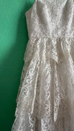 Vintage 1950s White Tiered Lace Party Dress