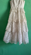 Vintage 1950s White Tiered Lace Party Dress