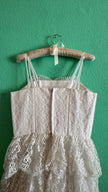 Vintage 1950s White Tiered Lace Party Dress