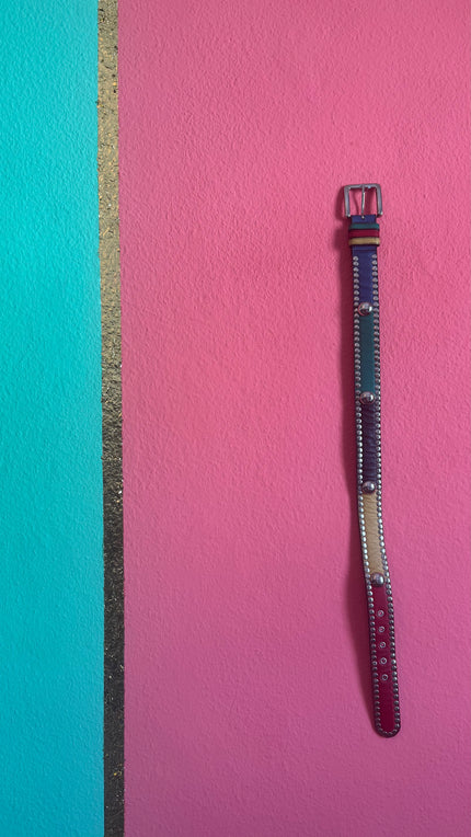 Vintage 1980s Studded Colorblock Belt