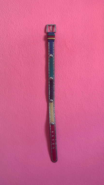 Vintage 1980s Studded Colorblock Belt