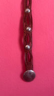 Vintage 1970s Brown Braided Leather Belt With Silver Buckle
