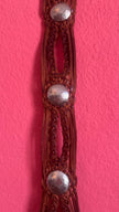Vintage 1970s Brown Braided Leather Belt With Silver Buckle
