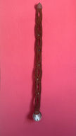 Vintage 1970s Brown Braided Leather Belt With Silver Buckle