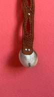 Vintage 1970s Brown Braided Leather Belt With Silver Buckle