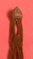 Vintage 1970s Brown Braided Leather Belt With Silver Buckle