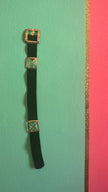 Vintage 1990s Black Leather Belt With Silver-Tone Buckles