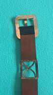 Vintage 1990s Black Leather Belt With Silver-Tone Buckles