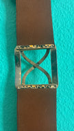 Vintage 1990s Black Leather Belt With Silver-Tone Buckles