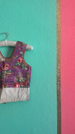 Vintage 1940s Purple Floral Folk Vest