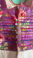 Vintage 1940s Purple Floral Folk Vest