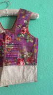 Vintage 1940s Purple Floral Folk Vest
