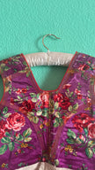 Vintage 1940s Purple Floral Folk Vest