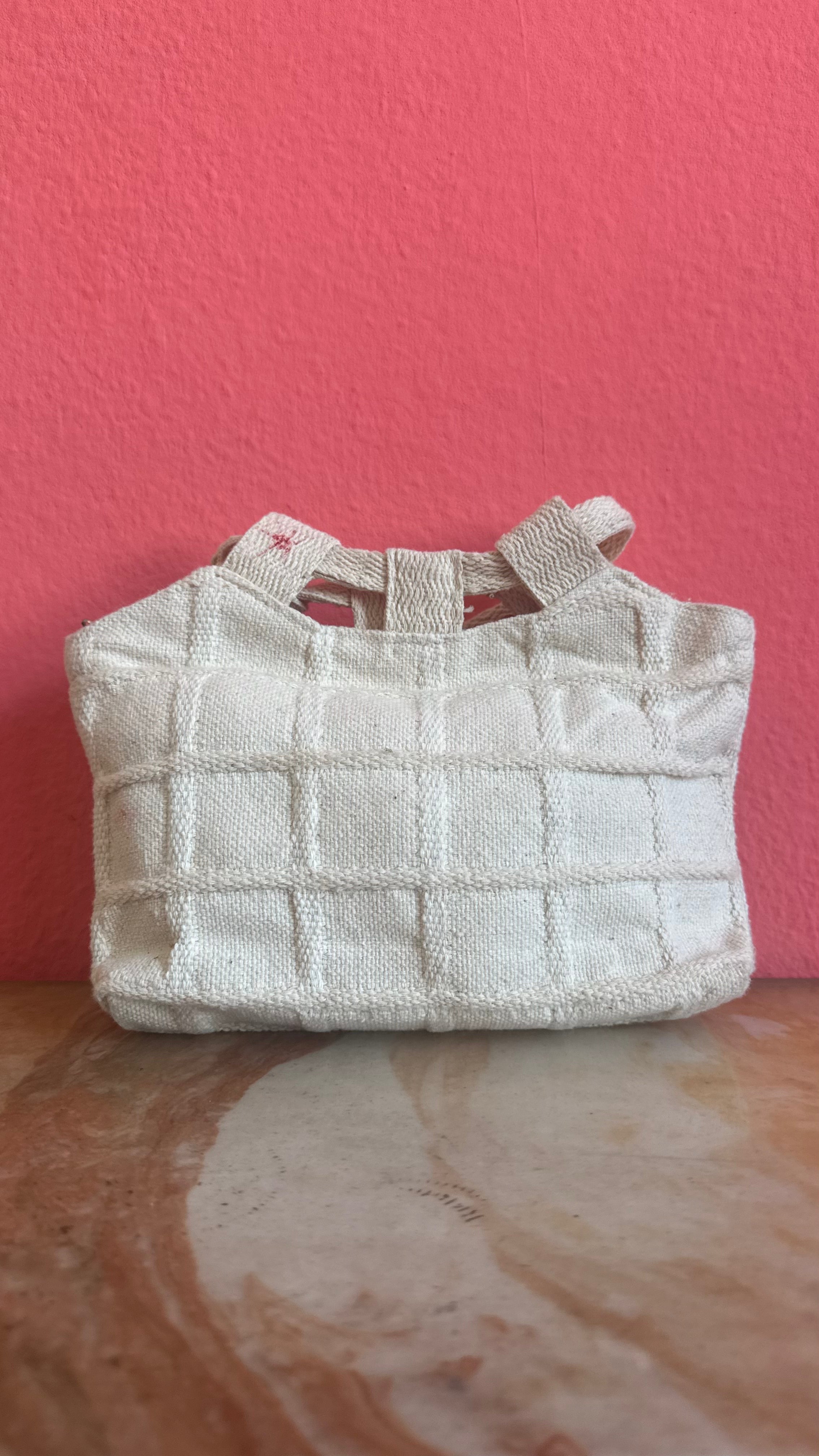 Vintage 1990s Handmade Embellished Canvas Bag