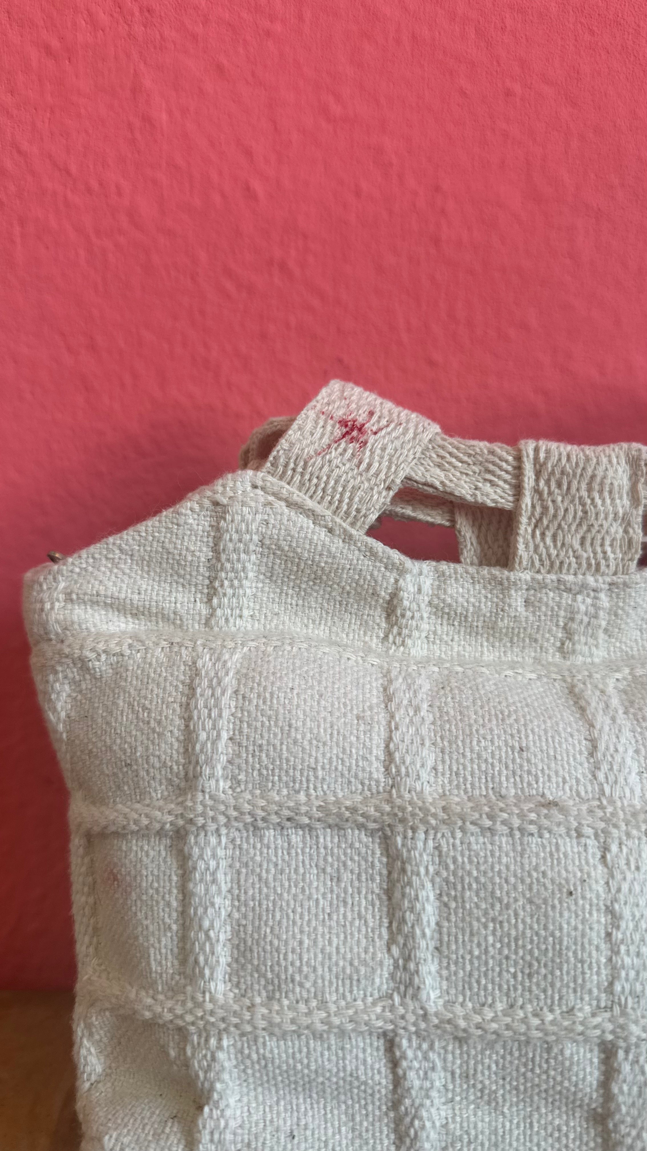 Vintage 1990s Handmade Embellished Canvas Bag