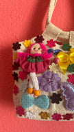 Vintage 1990s Handmade Embellished Canvas Bag